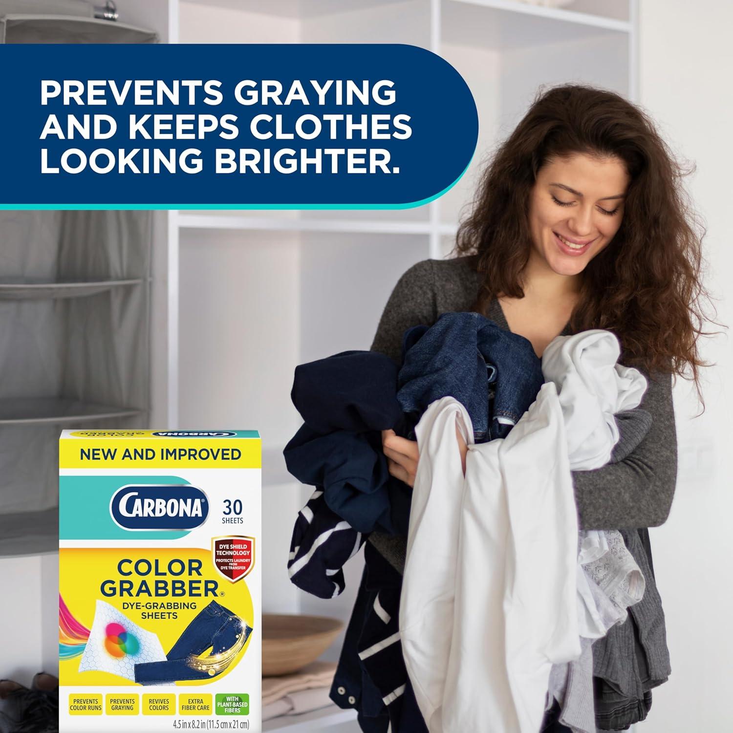 image:imageCarbona Color Grabber Protects Laundry from Color Runs or Bleeds Mix Whites amp Colors inWash Dye Grabbing Sheets 30 Count Per Box 3 Pack30 Count Pack of 3