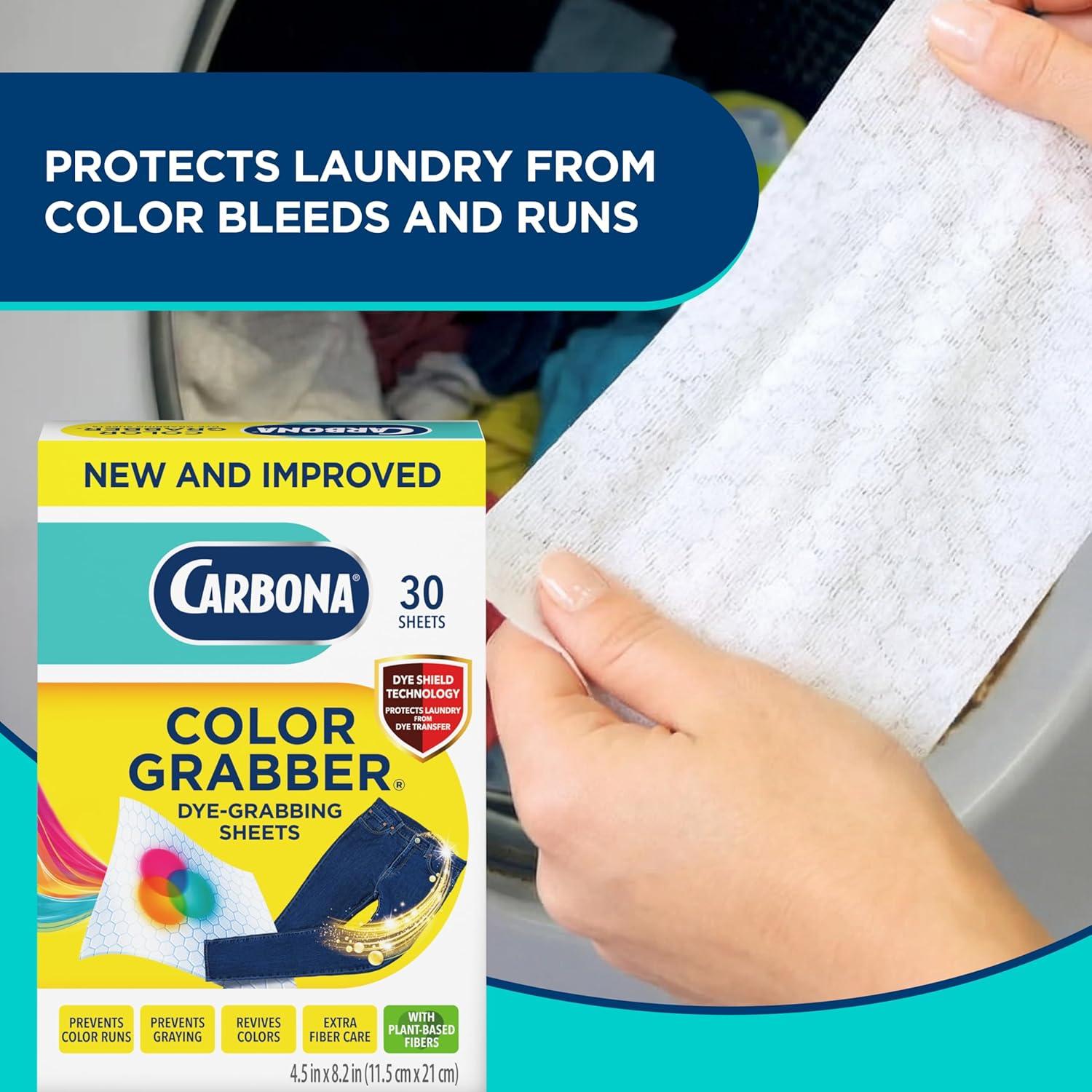 image:imageCarbona Color Grabber Protects Laundry from Color Runs or Bleeds Mix Whites amp Colors inWash Dye Grabbing Sheets 30 Count Per Box 3 Pack30 Count Pack of 3