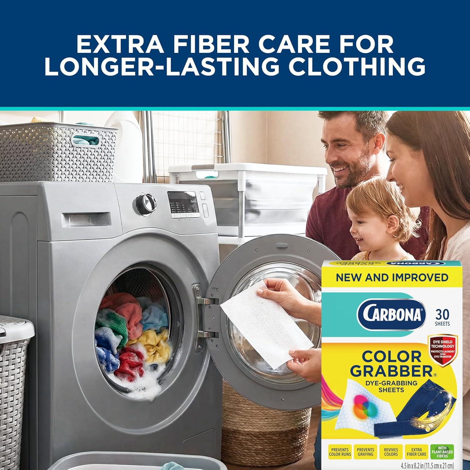 image:imageCarbona Color Grabber Protects Laundry from Color Runs or Bleeds Mix Whites amp Colors inWash Dye Grabbing Sheets 30 Count Per Box 3 Pack30 Count Pack of 3