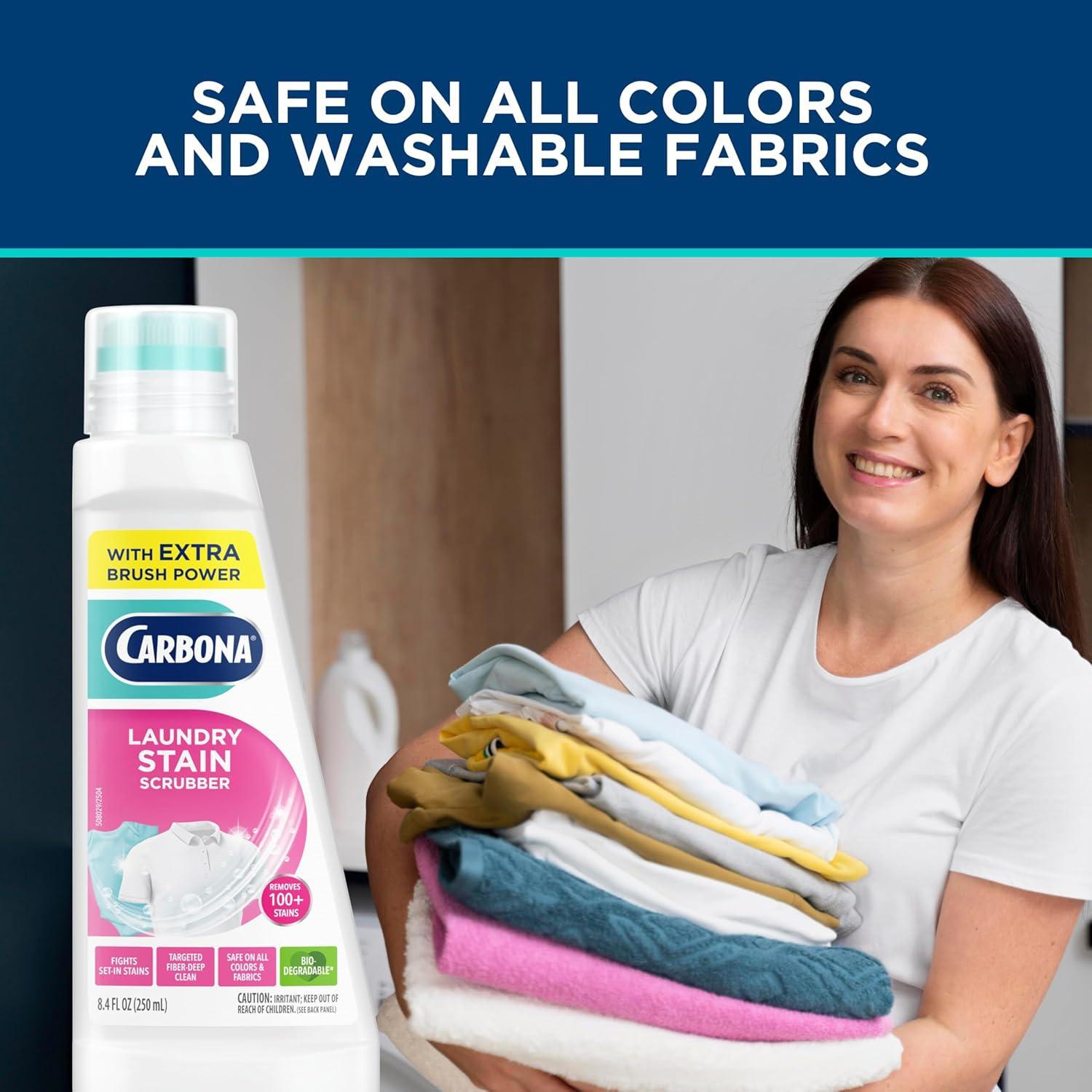 image:imageCarbona Laundry Stain Scrubber BioEnzyme Stain Remover Eliminates Fat Oil Blood Milk Fruit Ketchup Vegetables amp Baby Food Stains Save On Skin amp Washable Fabrics 3 Pack84 Fl Oz Pack of 3