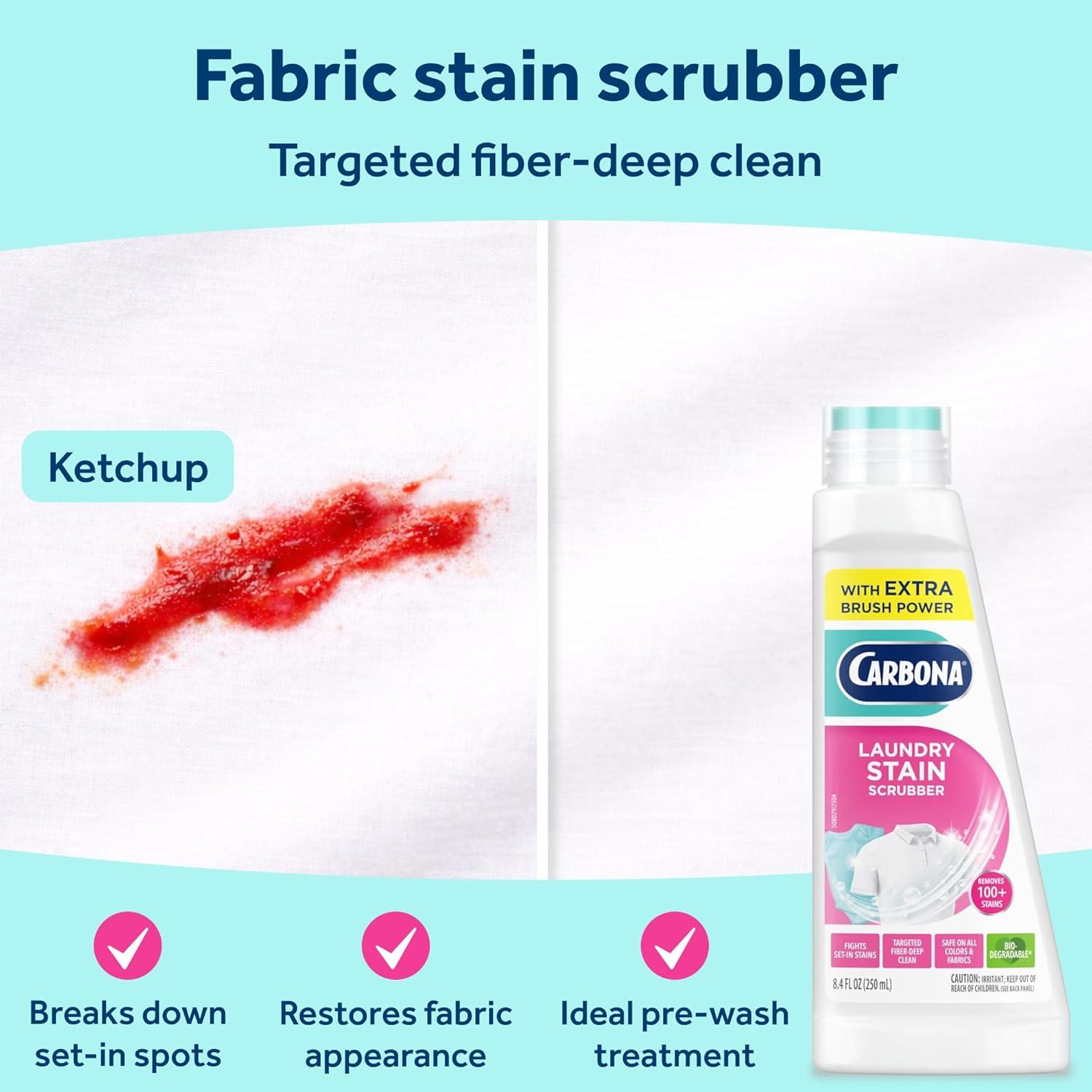 image:imageCarbona Laundry Stain Scrubber BioEnzyme Stain Remover Eliminates Fat Oil Blood Milk Fruit Ketchup Vegetables amp Baby Food Stains Save On Skin amp Washable Fabrics 3 Pack84 Fl Oz Pack of 1
