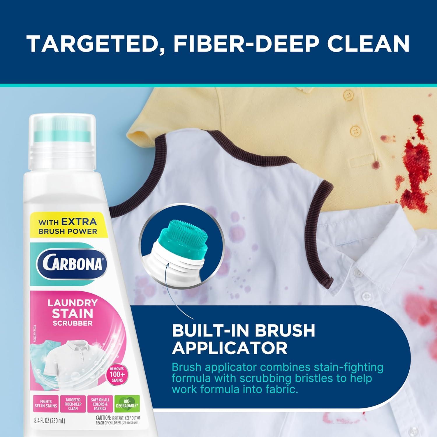 image:imageCarbona Laundry Stain Scrubber BioEnzyme Stain Remover Eliminates Fat Oil Blood Milk Fruit Ketchup Vegetables amp Baby Food Stains Save On Skin amp Washable Fabrics 3 Pack84 Fl Oz Pack of 3