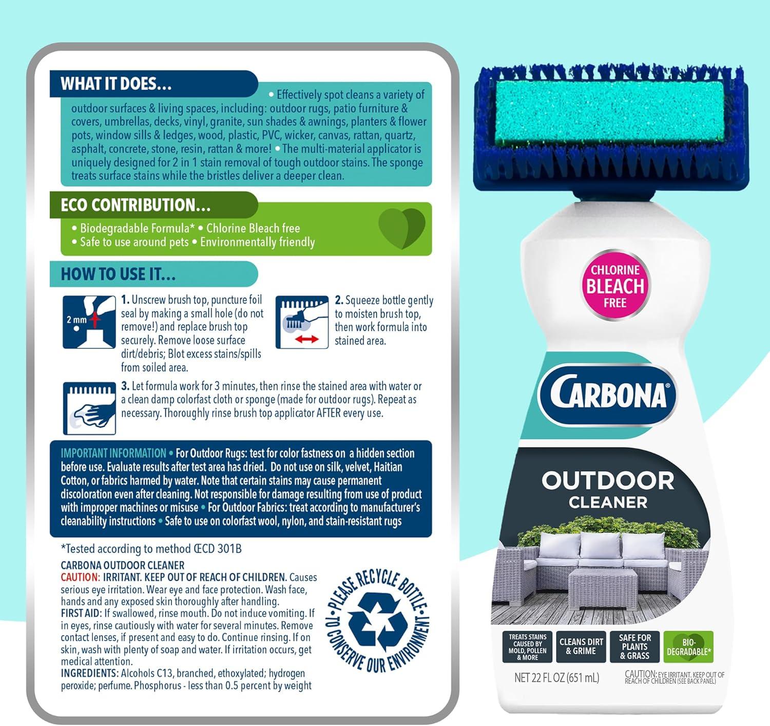 image:imageCarbona Pro Care Oxy Powered Outdoor Cleaner with Active Foam Technology 22 Fl Oz 2 Pack22 Fl Oz Pack of 1