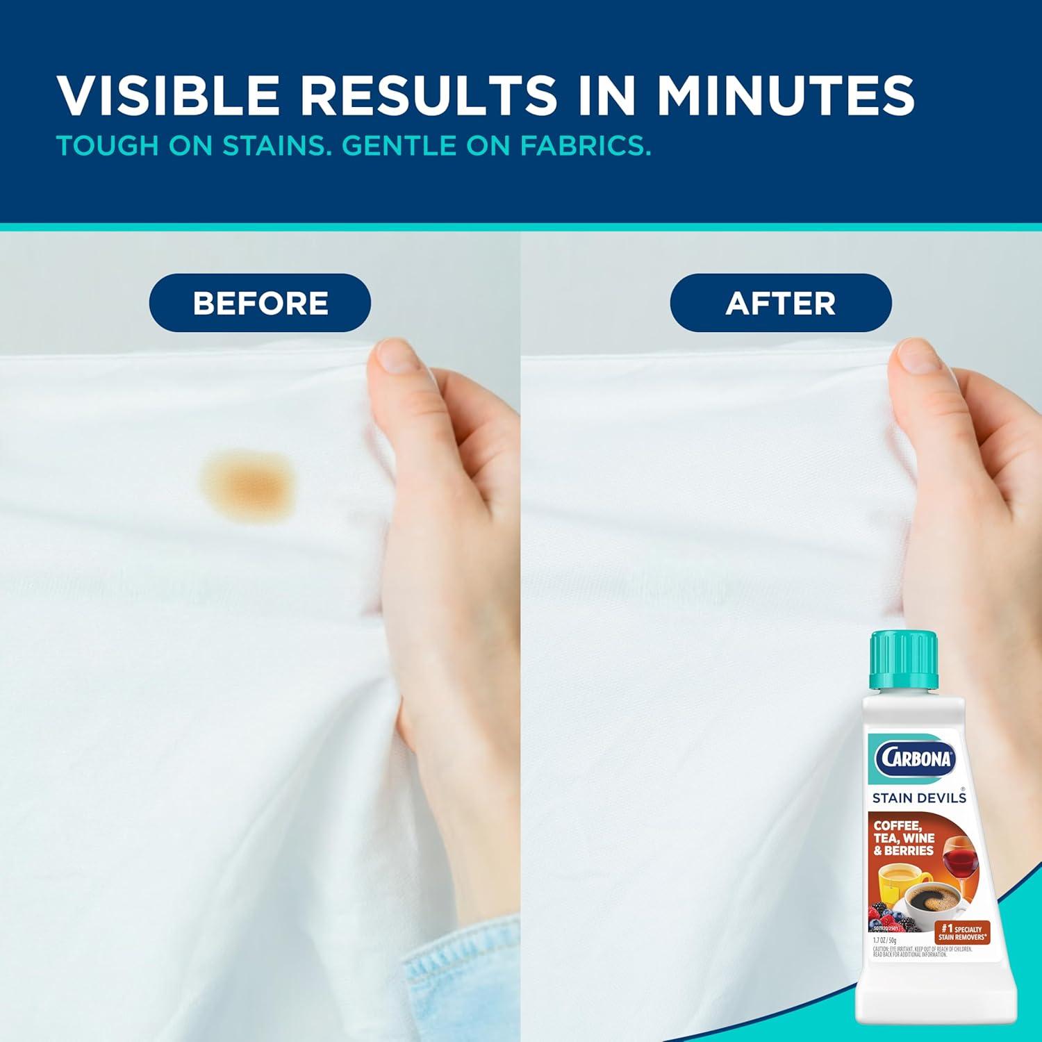 image:imageCarbona Stain Devils 4 Blood Dairy amp Ice Cream Professional Strength Laundry Stain Remover MultiFabric Cleaner Safe On Skin amp Washable Fabrics 17 Fl Oz 3 PackCoffee Tea Wine Juice
