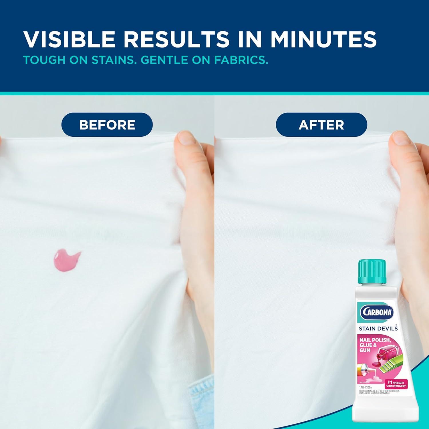 image:imageCarbona Stain Devils 4 Blood Dairy amp Ice Cream Professional Strength Laundry Stain Remover MultiFabric Cleaner Safe On Skin amp Washable Fabrics 17 Fl Oz 3 PackNail Polish Glue Gum