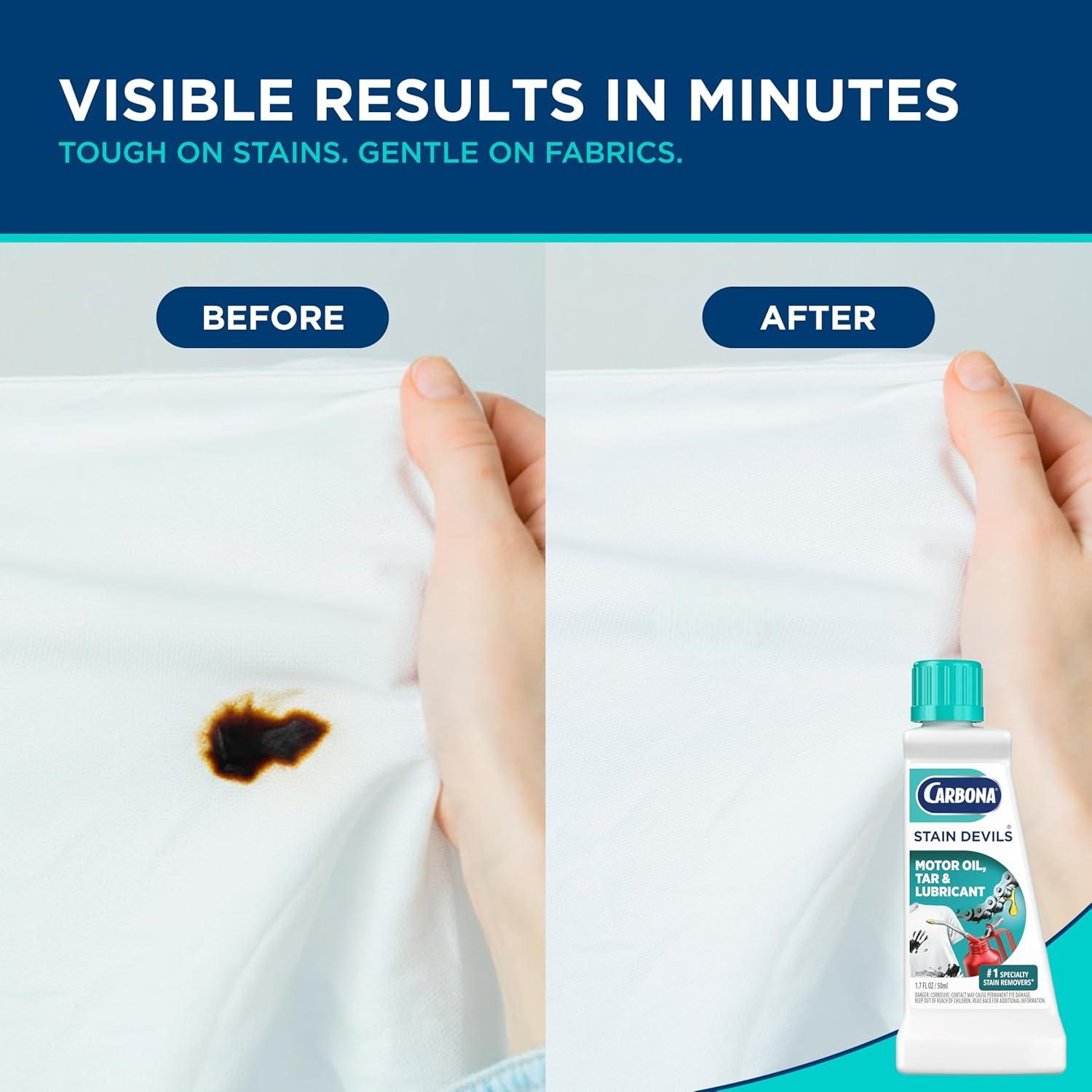 image:imageCarbona Stain Devils 4 Blood Dairy amp Ice Cream Professional Strength Laundry Stain Remover MultiFabric Cleaner Safe On Skin amp Washable Fabrics 17 Fl Oz 3 PackMotor Oil Tar Lubricant