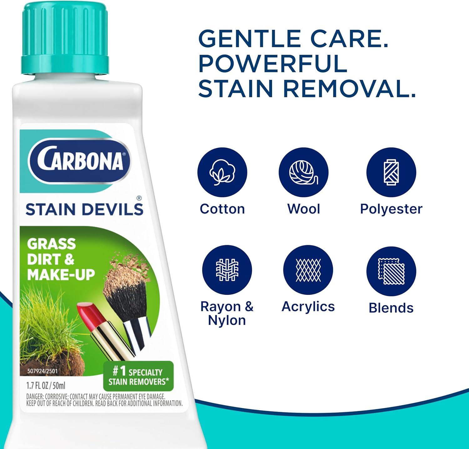image:imageCarbona Stain Devils 4 Blood Dairy amp Ice Cream Professional Strength Laundry Stain Remover MultiFabric Cleaner Safe On Skin amp Washable Fabrics 17 Fl Oz 3 PackMakeup Dirt Grass