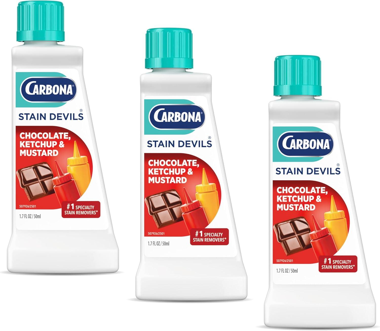 image:imageCarbona Stain Devils 4 Blood Dairy amp Ice Cream Professional Strength Laundry Stain Remover MultiFabric Cleaner Safe On Skin amp Washable Fabrics 17 Fl Oz 3 PackKetchup Mustard Chocolate