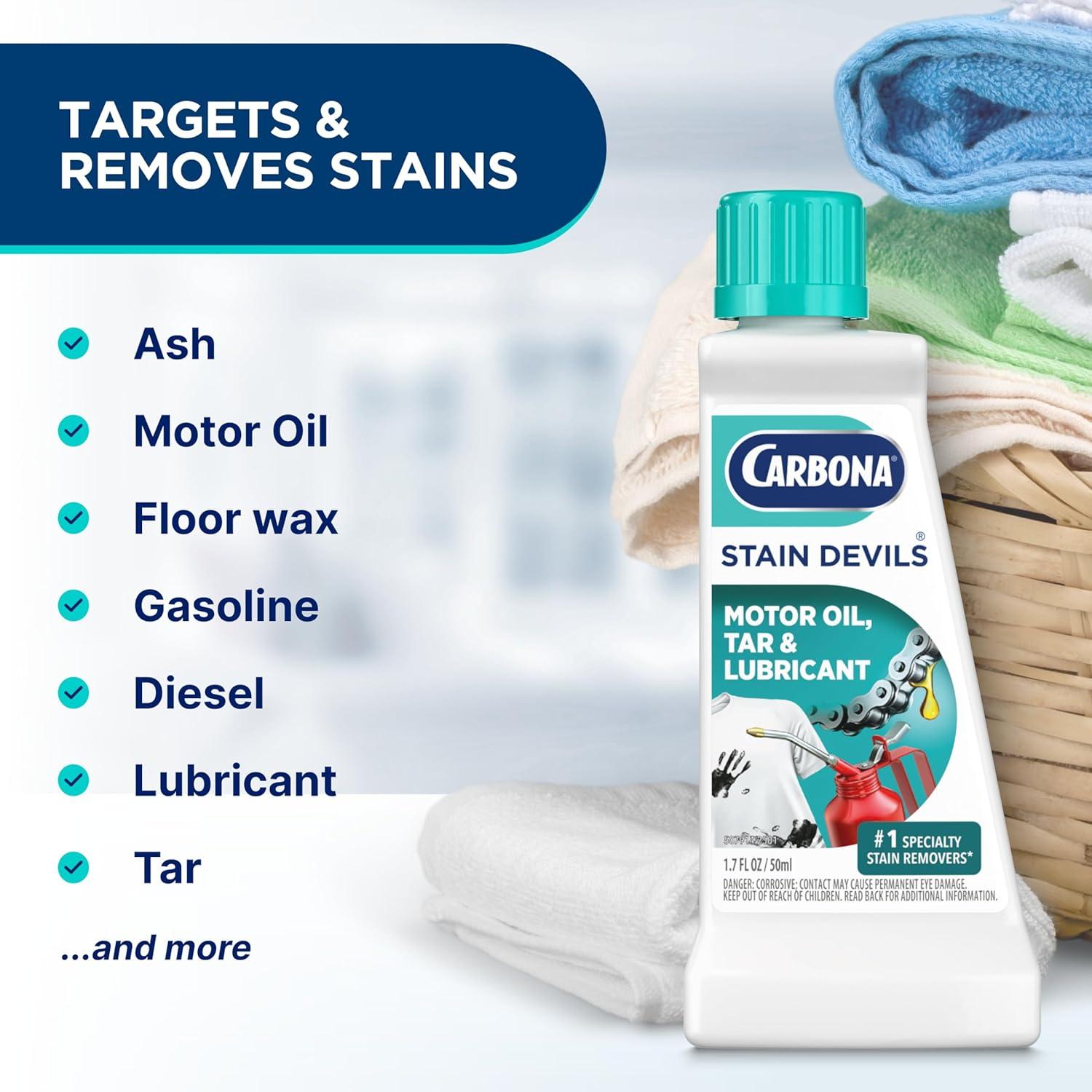 image:imageCarbona Stain Devils 7 17 Fl Oz Targeted Spot Cleaner for Motor Oil Tar amp Lubricant Stains Safe on Skin amp Washable Fabrics17 Fl Oz Pack of 1