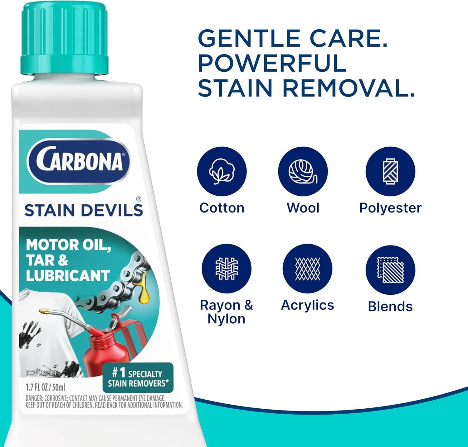 image:imageCarbona Stain Devils 7 17 Fl Oz Targeted Spot Cleaner for Motor Oil Tar amp Lubricant Stains Safe on Skin amp Washable Fabrics17 Fl Oz Pack of 1