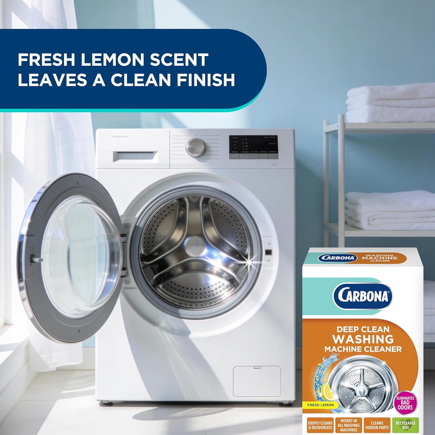 image:imageCarbona Washing Machine Cleaner Eliminates Odor amp Residue 3 Count 2 Pack529 Ounce Pack of 1