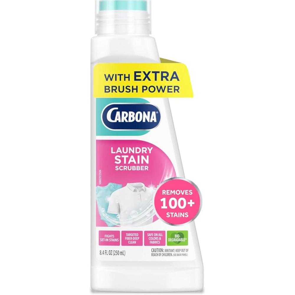 image:imageCarbona Laundry Stain Scrubber BioEnzyme Stain Remover Eliminates Fat Oil Blood Milk Fruit Ketchup Vegetables amp Baby Food Stains Save On Skin amp Washable Fabrics 3 Pack84 Fl Oz Pack of 1