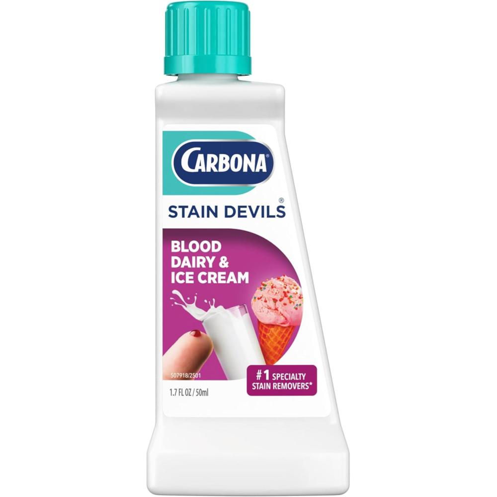 image:imageCarbona Stain Devils 4 Blood Dairy amp Ice Cream Professional Strength Laundry Stain Remover MultiFabric Cleaner Safe On Skin amp Washable Fabrics 17 Fl Oz 3 PackBlood Dairy Ice cream