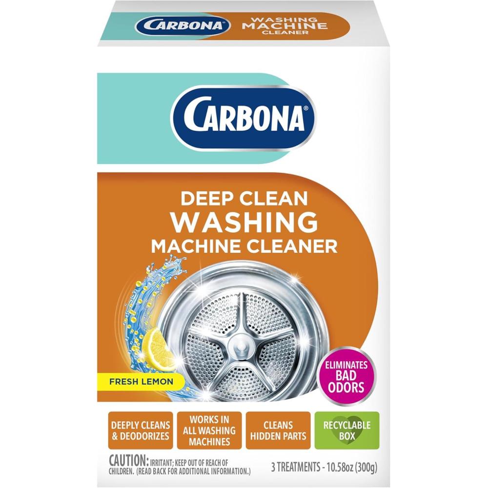 image:imageCarbona Washing Machine Cleaner Eliminates Odor amp Residue 3 Count 2 Pack529 Ounce Pack of 1