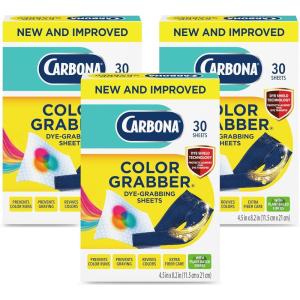 image:imageCarbona Color Grabber  Protects Laundry from Color Runs or Bleeds  Mix Whites amp Colors  inWash Dye Grabbing Sheets  30 Count Per Box 3 Pack30 Count Pack of 3