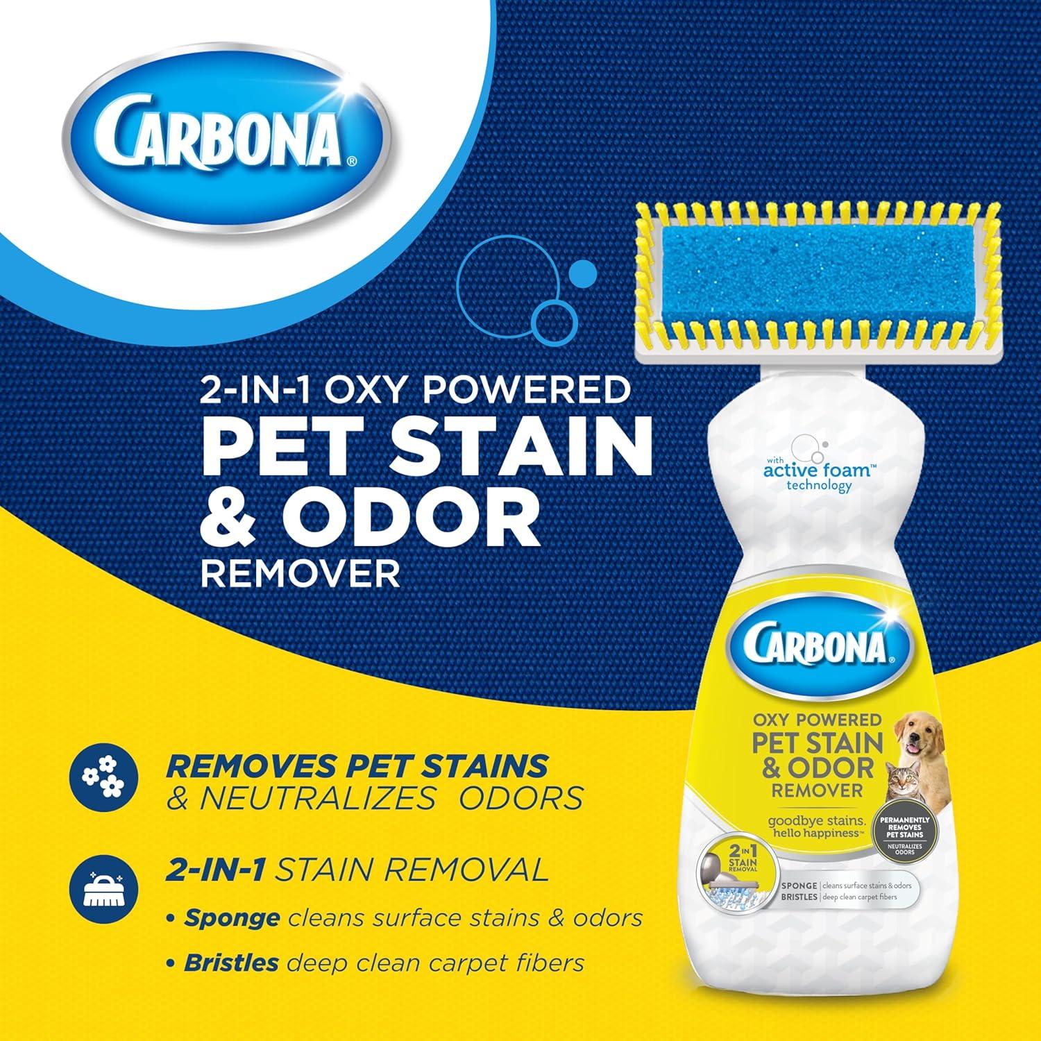 image:imageCarbona 2in1 OxyPowered Pet Stain amp Odor Remover 135 Fl Oz Carpet Spot Cleaner Removes Urine Odor Lifts Mud amp Vomit Stains Prevents Resoiling
