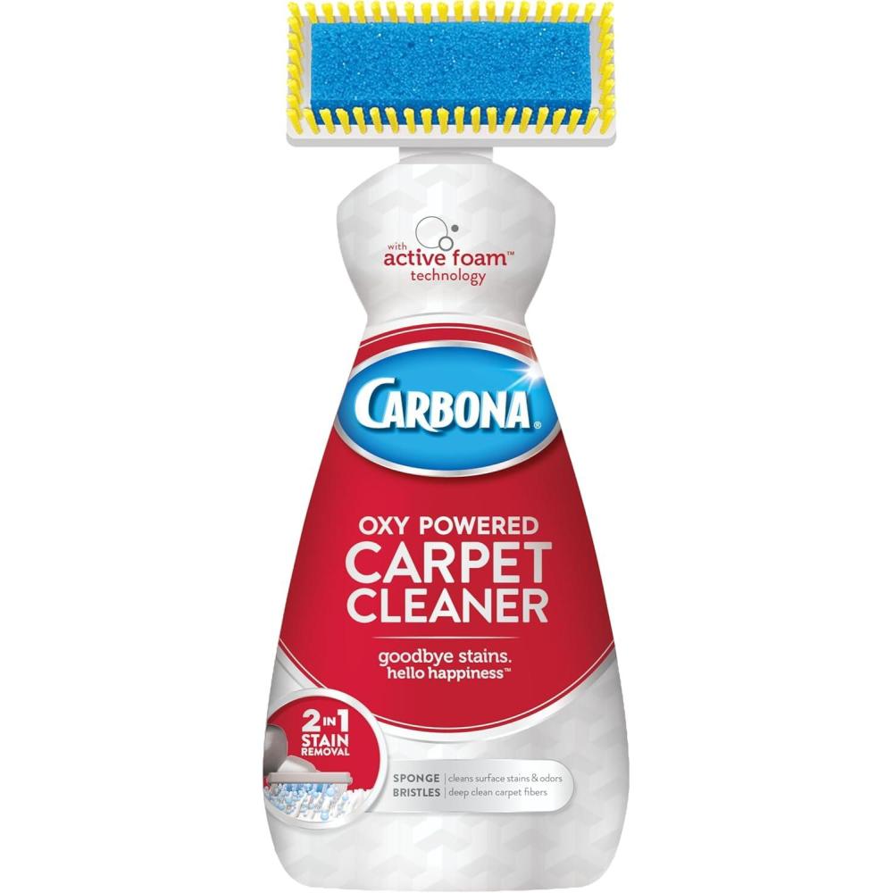 image:imageCarbona 2in1 OxyPowered Carpet Cleaner 135 Fl Oz Spot Cleaner with Dual Sponge amp Bristle Applicator for Targeted Cleaning Fast Formula