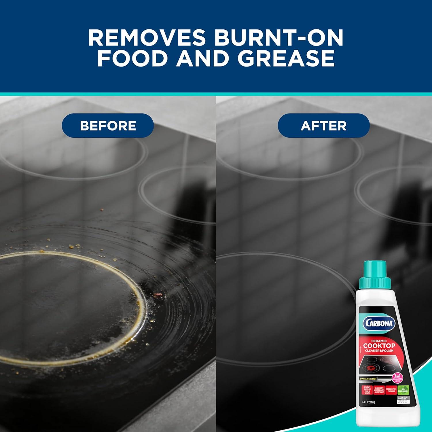 image:imageCarbona Ceramic Cooktop Cleaner Grease amp BurntOn Food Remover NonAbrasive Formula 168 Fl Oz 3 Pack168 Fl Oz Pack of 3
