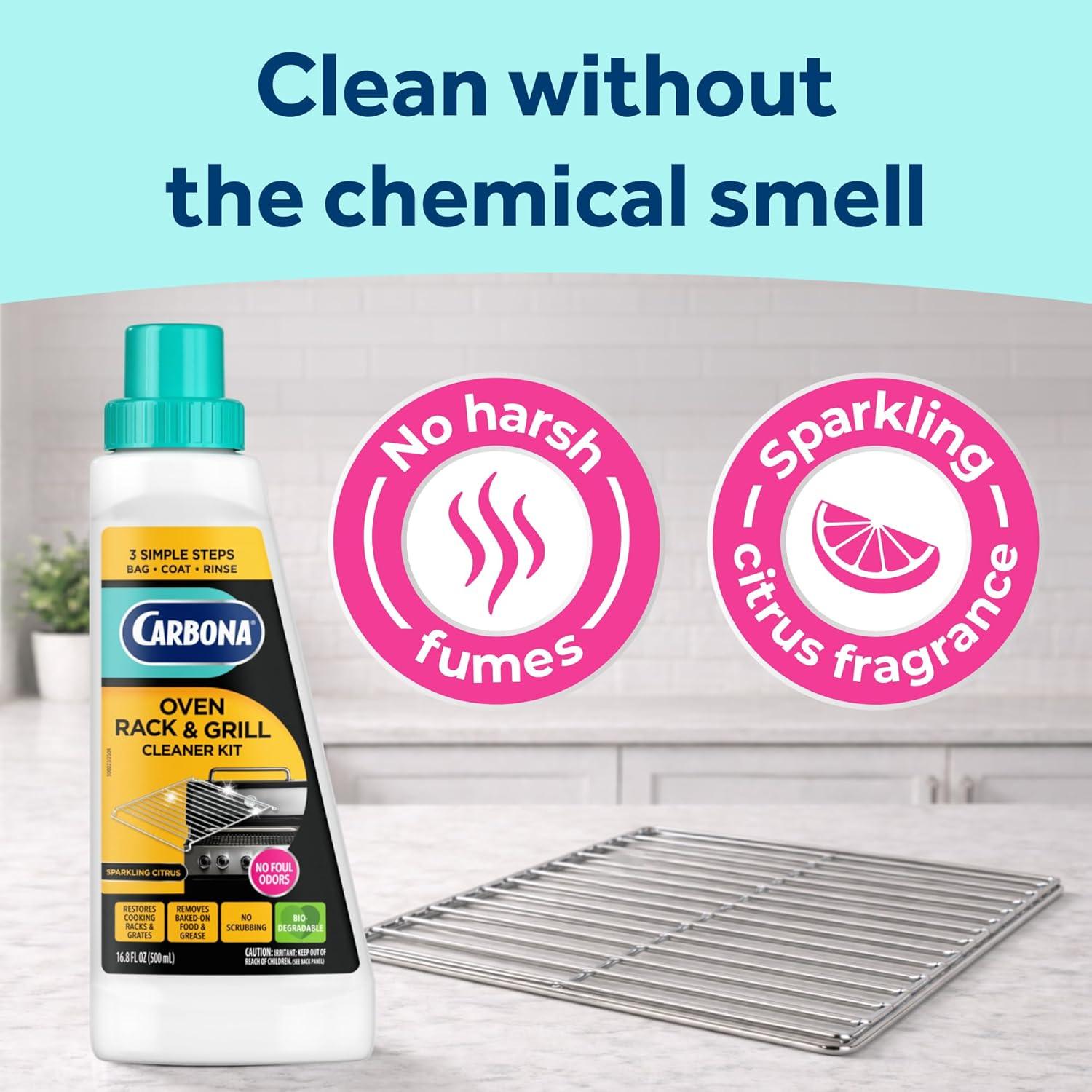 image:imageCarbona Oven Rack amp Grill Cleaner Eliminates Thick Grease amp BuildUp Griddle amp BBQ Cleaning Solution 168 Fl Oz 2 Pack168 Fl Oz Pack of 1