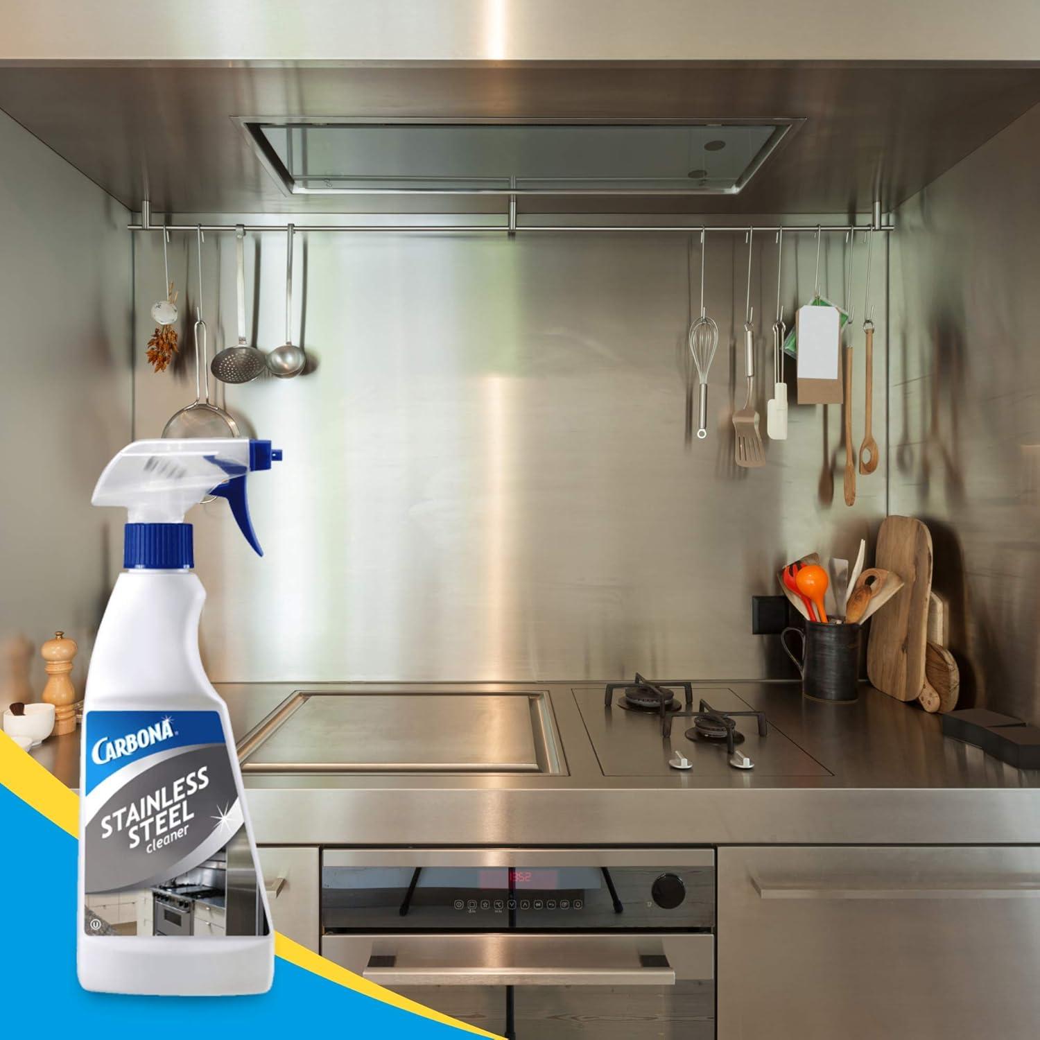 image:imageCarbona Stainless Steel Cleaner Streak Free Formula For Refrigerators Sinks amp Dishwashers 168 Fl Oz Each 3 Pack168 Fl Oz Pack of 1