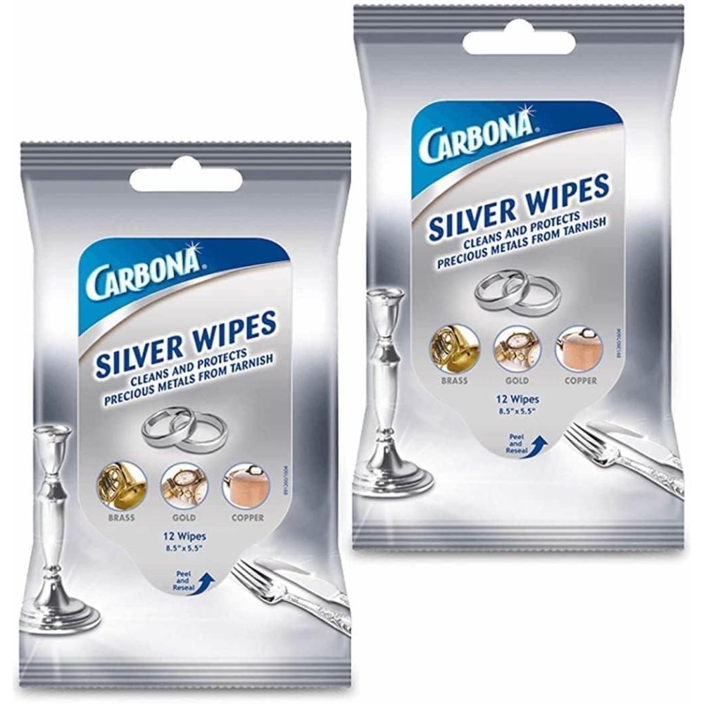 image:imageCarbona Silver Wipes Metal Cleaner amp Polish 12 Wipes 2 Pack2 Pack