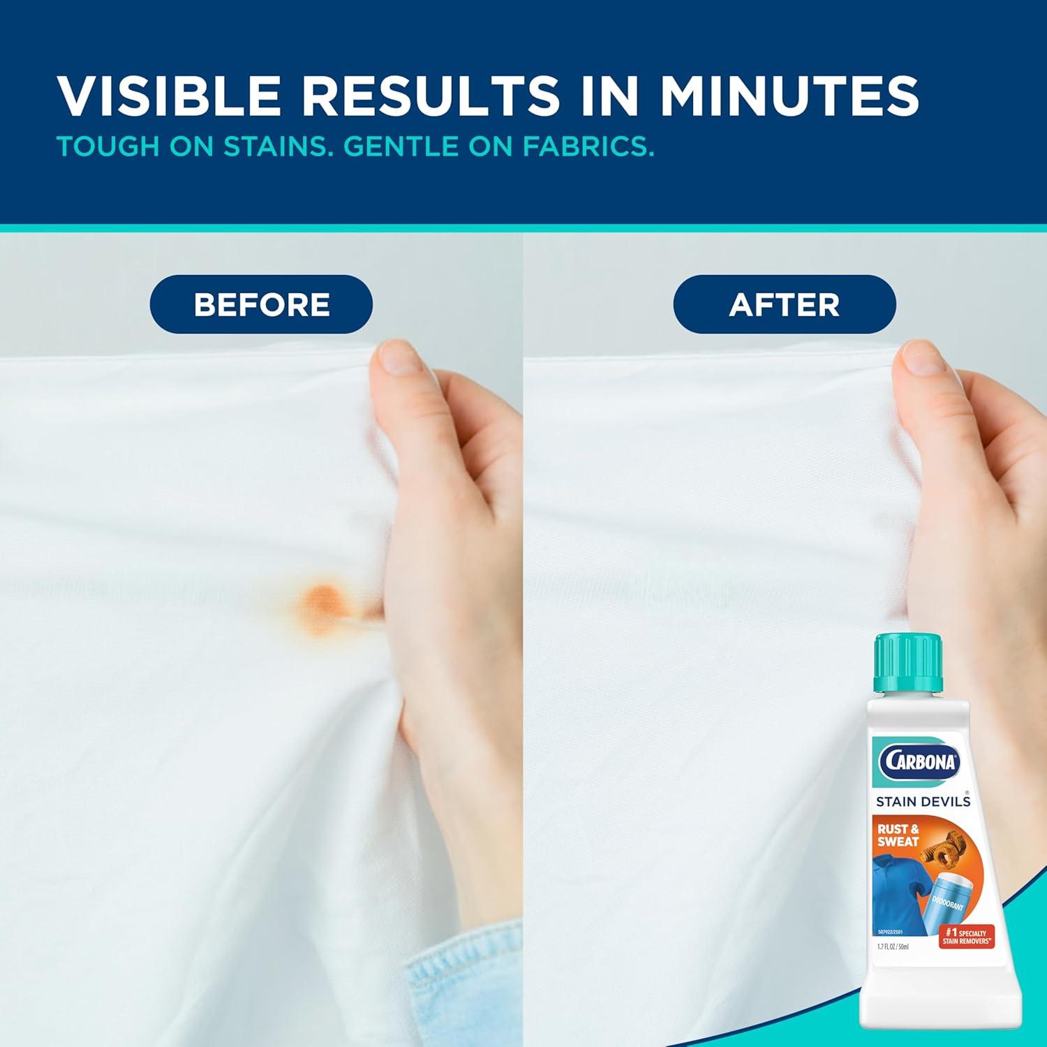 image:imageCarbona Stain Devils 9 Rust amp Perspiration Professional Strength Laundry Stain Remover MultiFabric Cleaner Safe On Skin amp Washable Fabrics 17 Fl Oz 1 Pack