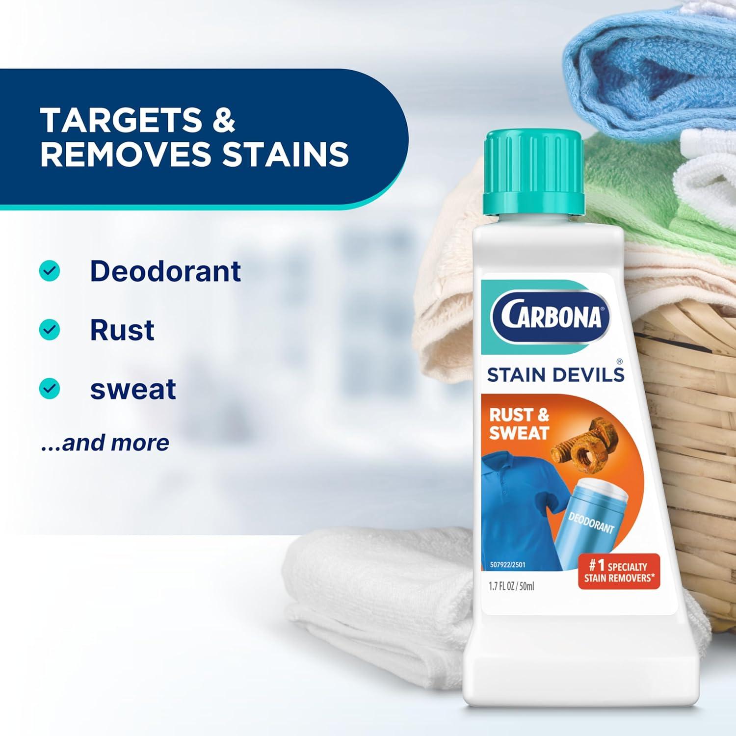 image:imageCarbona Stain Devils 9 Rust amp Perspiration Professional Strength Laundry Stain Remover MultiFabric Cleaner Safe On Skin amp Washable Fabrics 17 Fl Oz 1 Pack