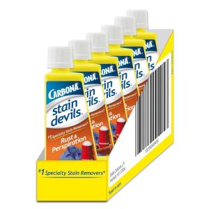 image:imageCarbona Stain Devils 9  Rust amp Perspiration  Professional Strength Laundry Stain Remover  MultiFabric Cleaner  Safe On Skin amp Washable Fabrics  17 Fl Oz 6 Pack