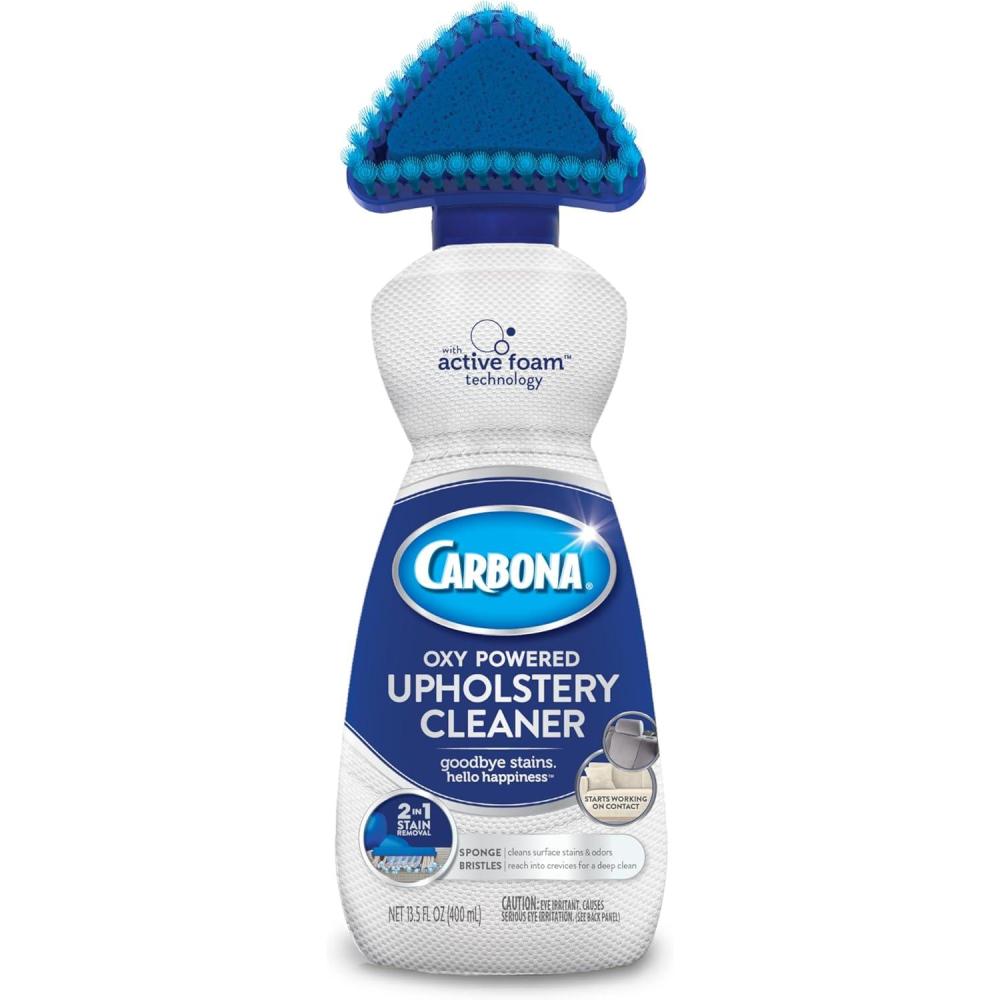 image:imageCarbona Oxy Powered Upholstery Cleaner with Brush amp Sponge Stain Remover for Couches Car Seats amp Mattresses Fast Formula No Residue